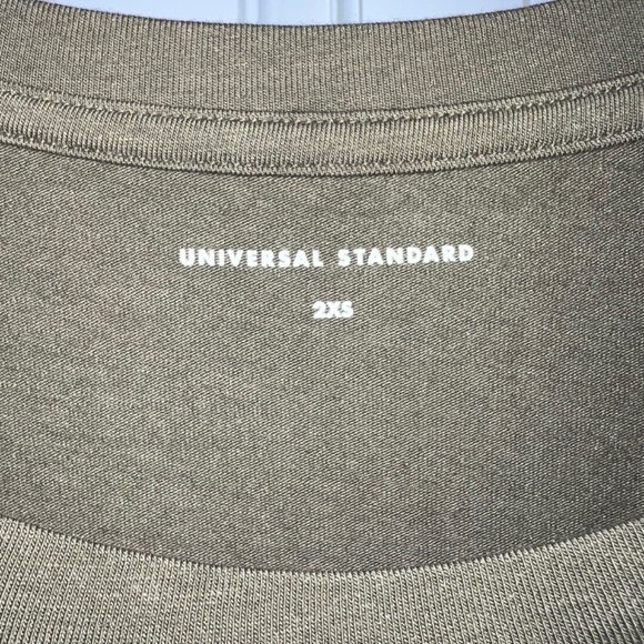 Universal Standard olive green Tee Rex tee shirt - Size 6 - 8 (aka their 2XS) M - Picture 2 of 3